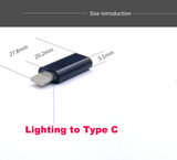 USB C Female to Lightning Male Charging Converter, Type C to Lighting Adapter