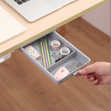 Under Desk Drawer,Self Adhesive Pen Pencil Tray, Hidden Under Table Storage Box