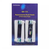 4pcs Electric Toothbrush Heads Replacement for Oral B SB-17A Soft Brush