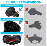Durable Bike Seat Shock Absorbing Comfortable Foam Wide Soft  Bicycle seat - warewell