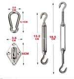 Sun Shade Sail Hardware Kit Set 304 Stainless Steel for Triangle Sun Shade Sail - warewell