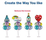4 Sets(Pack)of Balloon Table Stand Kit rack (8Sticks 7 Cups 1 Base) - warewell