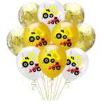 35PCS Cartoon Excavator Latex Balloon Cake Topper Construction Vehicle Banner - warewell