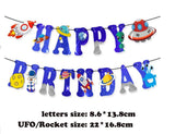 25PCS/SET Space Astronaut Rocket Latex Wave Point Balloon  Children's Birthday - warewell
