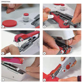 Handheld Sewing Machine with 1Pcs USB AUX cable Color:Red - warewell