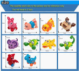 6 pcs of children's wind-up animal toys with a bottle - warewell