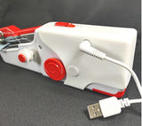 Handheld Sewing Machine with 1Pcs USB AUX cable Color:Red - warewell