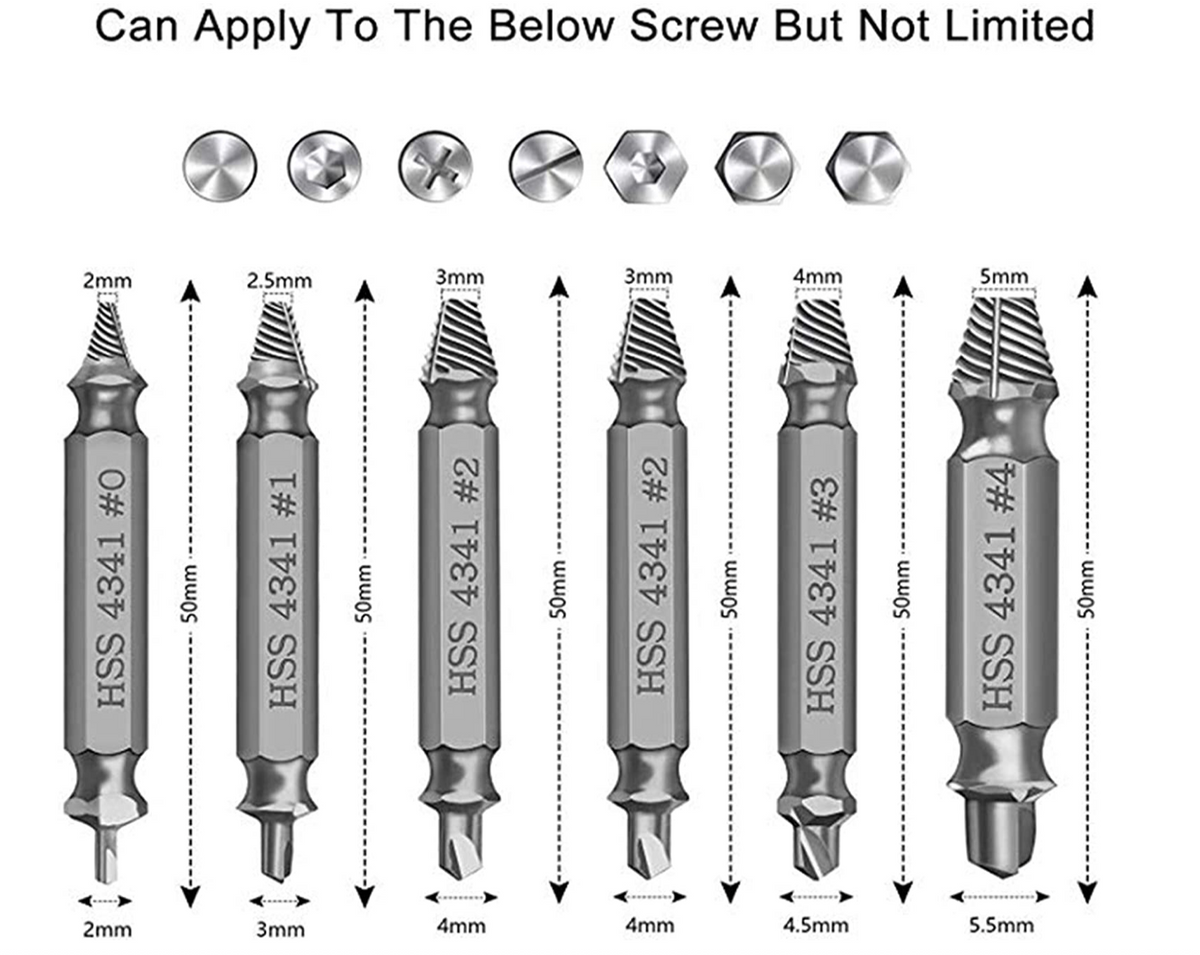Damaged Screw Extractor Kit Stripped Screw Extractor DIY Hand Tools Br