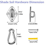 Sun Shade Sail Hardware Kit Set 304 Stainless Steel for Rectangle and Square sail - warewell
