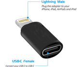 USB C Female to Lightning Male Charging Converter, Type C to Lighting Adapter