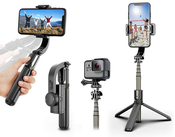Selfie Stick Gimbal Stabilizer, Portable Phone Holder,Auto Balance 1-Axis Gimbal