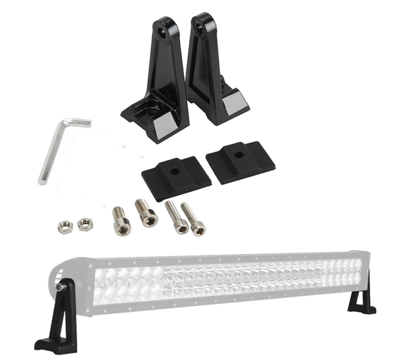 Light Bar Side Bracket Side Mounting Kit LED Work Light Bar (Pair, Black)