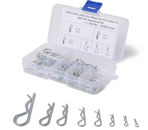 100Pcs Industrial Mechanical Hitch Hair R Cotter Pin Tractor Clip Assortment New