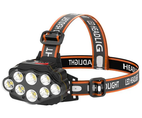 8LED Strong Light Rechargeable Night Fishing Headlight Headlamp Outdoorheadlight