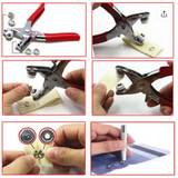 Multicolor Press Studs Buttons Rings Snap Fasteners Grommet Tool Kit with Pliers