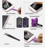 115 in 1 Clock Phone Repair Kit Screwdriver Set Easy to Carry Disassembly Tool