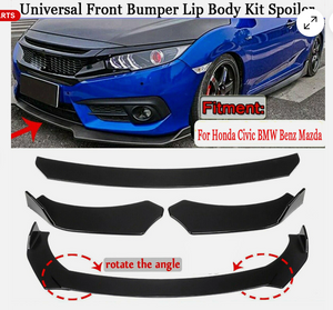 Universal Gloss Black Car Front Bumper Protector Lip Body Spoiler Splitter