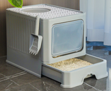 Cat Litter Box Large Kitty Toilet Fully Enclosed with Tray Ordor Proof