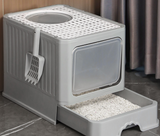 Cat Litter Box Large Kitty Toilet Fully Enclosed with Tray Ordor Proof