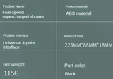 Shower Head Handheld High Pressure Water Saving 5 Mode Bathroom Spa Spray Mixer - WareWell