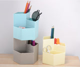 Pen holder large capacity desk desktop stationery box storage office tool-Blue - warewell