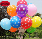 100Pcs 12 inch Round Wave Dot Balloon Birthday Barty Decoration Candy Balloon - warewell