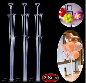 3 Sets of Balloon Table Stand Kit rack (8Sticks 7 Cups 1 Base) Birthday Wedding - warewell