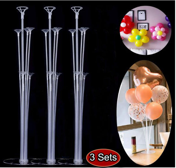 3 Sets of Balloon Table Stand Kit rack (8Sticks 7 Cups 1 Base) Birthday Wedding - warewell