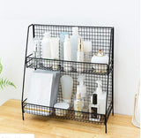 2-Layer Barbed Wire Basket Bathroom StorageTable Top Storage Spice Shelf Desktop - warewell