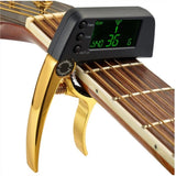 Electronic Guitar Tuner Bass Tuner Tone Generator Clip-on Acoustic Capo 2-In-1 - warewell