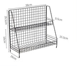 2-Layer Barbed Wire Basket Bathroom StorageTable Top Storage Spice Shelf Desktop - warewell