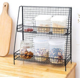 2-Layer Barbed Wire Basket Bathroom StorageTable Top Storage Spice Shelf Desktop - warewell