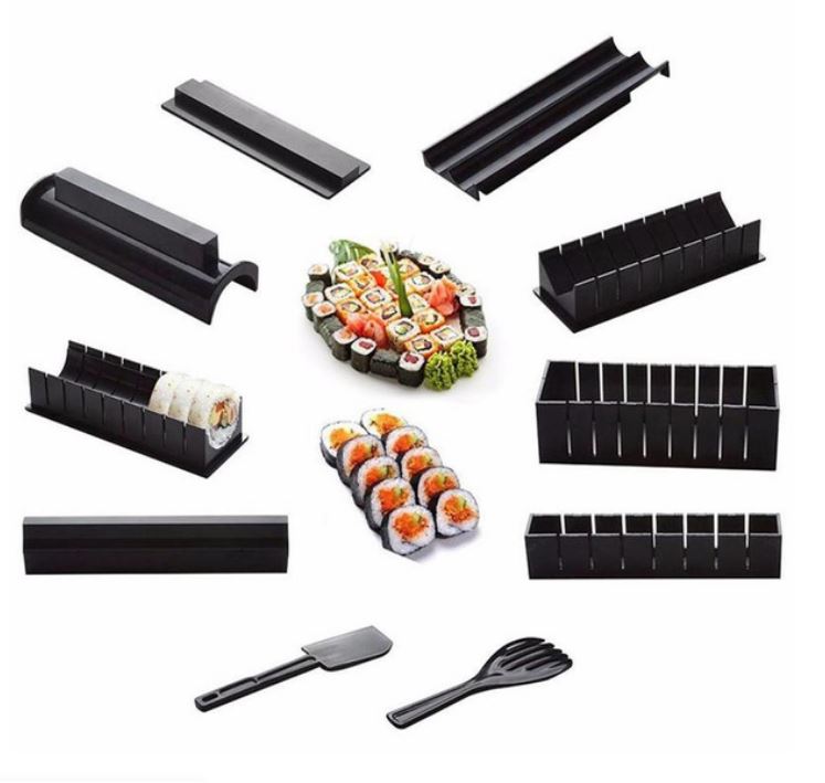 Sushi Making Kit, AGPtEK Sushi Maker 11PCS with User Manual, 11 Pieces DIY  Sushi Set Sushi Rolls : : Home