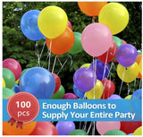 100 Pack  Party Balloons 10 Inch Strong Latex,Multicolor Balloons - warewell