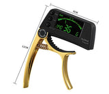 Electronic Guitar Tuner Bass Tuner Tone Generator Clip-on Acoustic Capo 2-In-1 - warewell