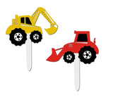 35PCS Cartoon Excavator Latex Balloon Cake Topper Construction Vehicle Banner - warewell