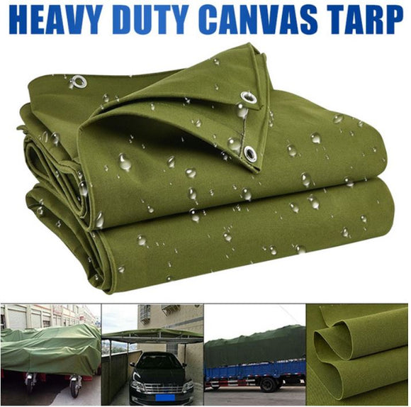 2x3M Car Roof Tarp Canvas,Heavy Duty Waterproof Tarpaulin Cover Camping Boat - warewell