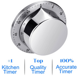 Kitchen Timer, Chef Cooking Timer Clock with Loud Alarm Stainless Steel - WareWell