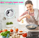 Kitchen Timer, Chef Cooking Timer Clock with Loud Alarm Stainless Steel - WareWell