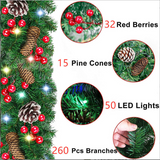 270CM Christmas Decoration Christmas Garland Party  Decoration  with Lights - WareWell