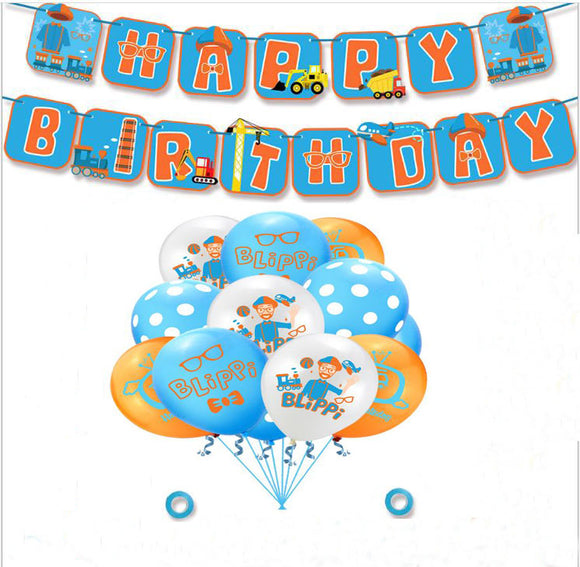 Blippi Balloons Birthday Party Decoration Balloon Party Birthday - warewell