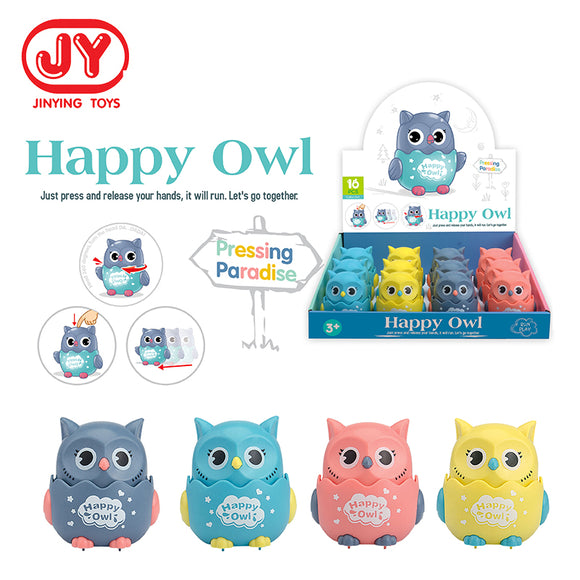 Children Press clockwork Car Toys Push and Go Friction Powered Mobile Owl Car Taxi Model Baby Mini Cars Gift Children Toys - warewell
