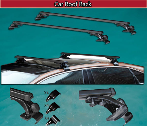 2 x Universal 120cm Car Roof Rock Cross Bars (Color: Black ) - warewell