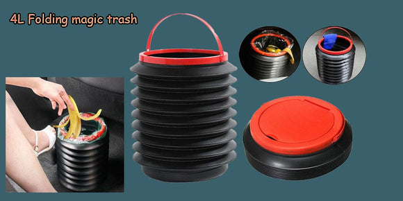 Car Portable Trash Can, Auto Round Leak-Proof  Storage Bin, 4L Water Bucket - warewell